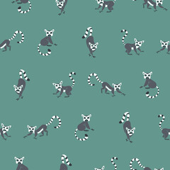 Vector Lemur Pattern Illustration Seamless for Wallpaper Background Cover Packaging