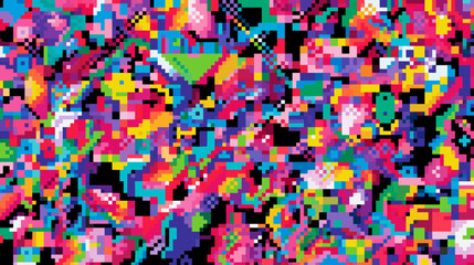 Colorful glitch vector background with abstract patterns and shapes  