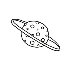 Planet doodle illustration on white color background