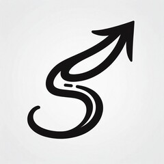 Hand-drawn style wavy arrow pointing up. An arrow symbolizing upward movement or growth.
