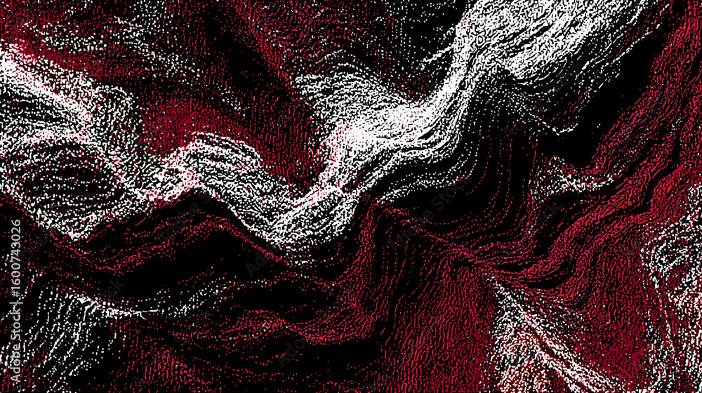 Poster abstract red and white glitch vector background with fluid lines