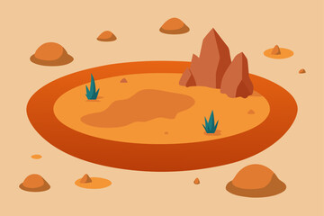 Hot Dry Basin Rocky Elements Scattered