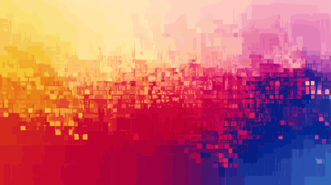 Glitch vector background in vibrant colors with abstract pattern  