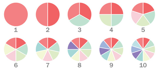 Colorful Pie and Donut Chart Infographic Set – Circle Diagram Icons for Business Data, UI
 and Presentation Design