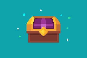 Vault of treasure with floating sparkles