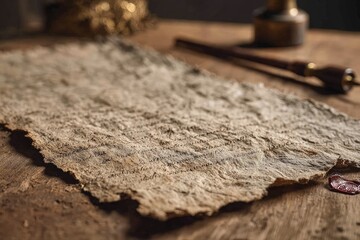 Aged Paper On Wooden Table