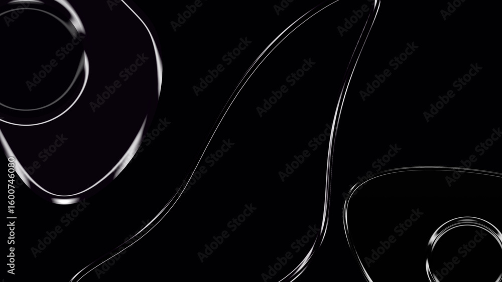 Poster subtle chrome curves and circles dance across a dark canvas creating a captivating optical illusion