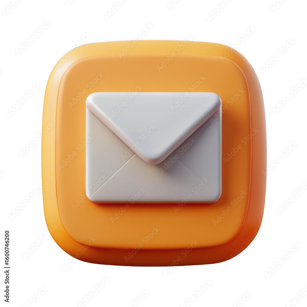 Poster 3d email icon with envelope isolated on transparent background