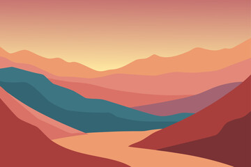 wide view of desolate valley with subtle gradient