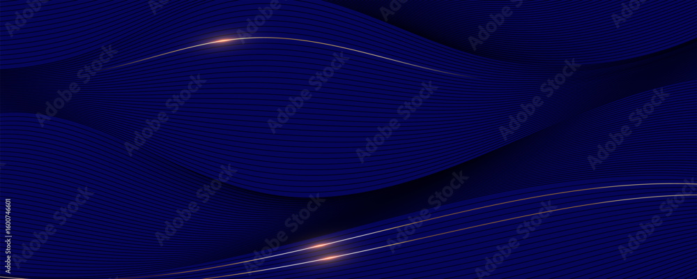 Poster abstract blue wave background with flowing lines and futuristic design