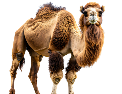 Arabian Camel with Harness Isolated on White