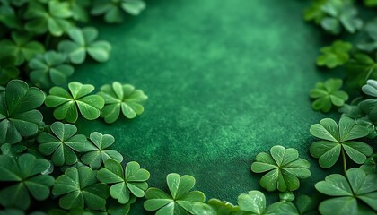 Shamrock Border Green Background.