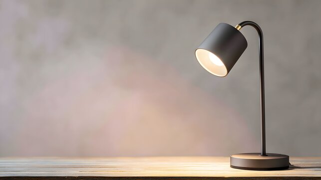 Modern Minimalistic Desk Lamp Illuminating Wooden Surface