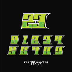 Number Racing Vector for Car Bike and Jersey Design