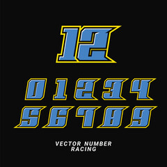 Editable Vector Racing Numbers Motorsport Style
