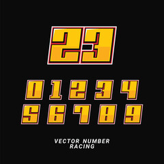 Racing Number Vector Set Editable Speed Style Design