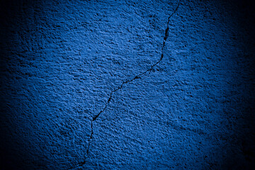 Old wall pattern texture cement blue dark abstract  blue color design are light with black gradient background.