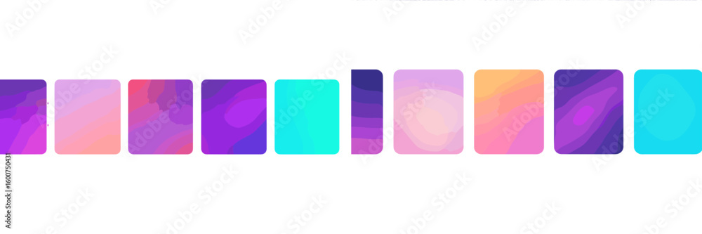 Poster gradient color palette showcasing vibrant shades and smooth transitions during digital design proces