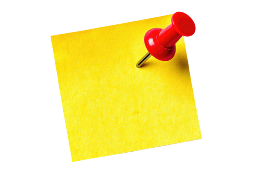 Yellow sticky note with red pushpin (3)
