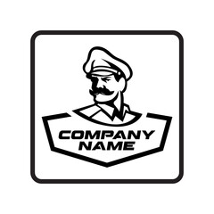 Vintage Mascot Logo of Bearded Man with Cap – Retro Emblem for Branding and Business