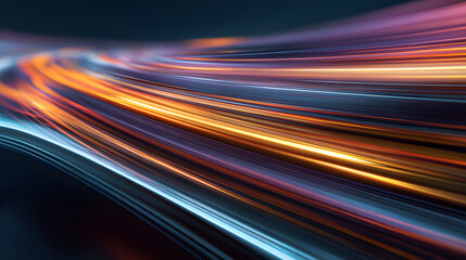 Modern abstract high-speed light effect. Abstract background with curved beams of light. Technology futuristic dynamic motion. Movement pattern for banner or poster design background concept.