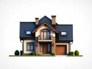 Three-Dimensional House Design Displayed on a Plain White Background
