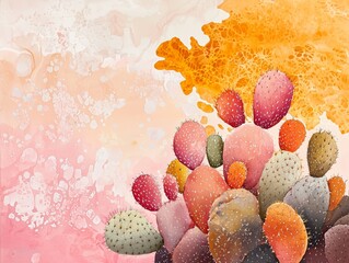 Velvet Pulse of Cactus - high detail watercolor.