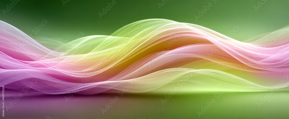 Poster elegant flowing waves in soft colors. soft pastel waves gracefully intertwine, creating a soothing v