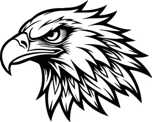 head of eagle logo vector isolated on transparent background