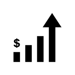 dollar graph with arrow