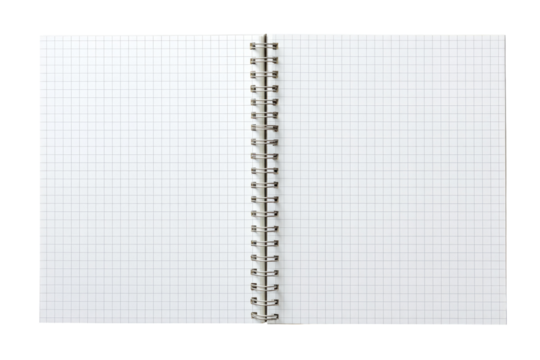 Open spiral-bound notebook with grid paper (1)
