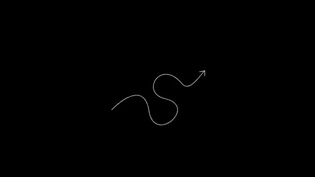 white curvy arrow with wiggle animation