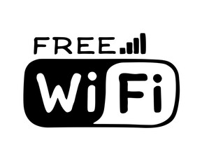 Free Wifi Doodle Badge Symbol Illustration