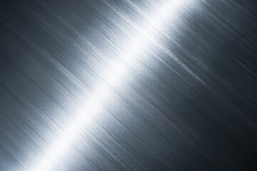 Brushed metal surface with light reflection metallic texture