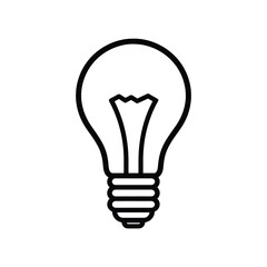 The Lightbulb: An elegantly simple linear illustration of a classic lightbulb, representing illumination and the spark of innovation, standing as a symbol of creativity, invention, and bright ideas.