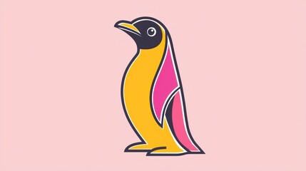 Fototapeta premium Colorful cartoon penguin illustration, design element, children's book
