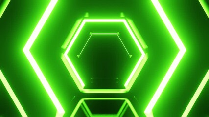 Hexagon Toxic green tunnel VJ loop background animation - Powered by Adobe