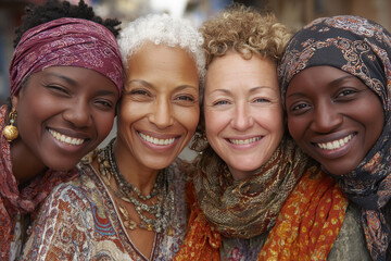 Fototapeta premium Celebrating Diversity and Friendship Among Women