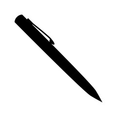 black pen isolated on transparent background