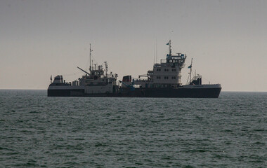 Aktau International Sea Trade Port in Aktau, Kazakhstan. 