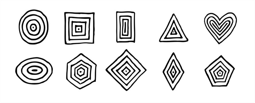 abstract geometric shapes decoration design elements shape collection doodle vector