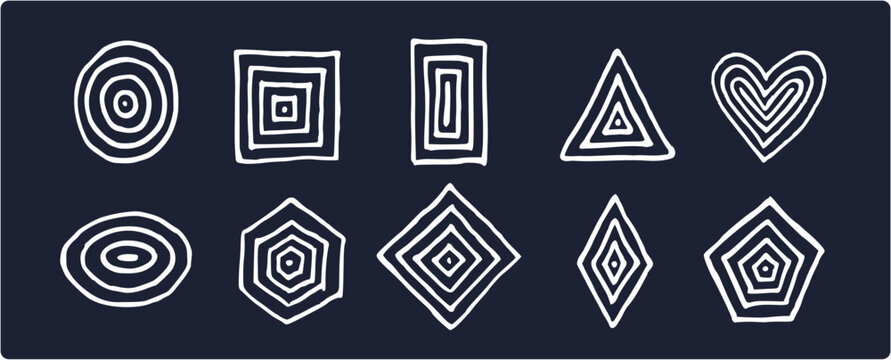geometric shapes decoration design doodle white abstract decorative shape variations illustration basic geometry vector elements
