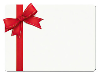 Gift card with red ribbon bow
