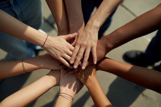 Diverse Hands United Together unity diversity