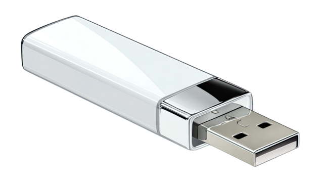 White rectangular USB flash drive