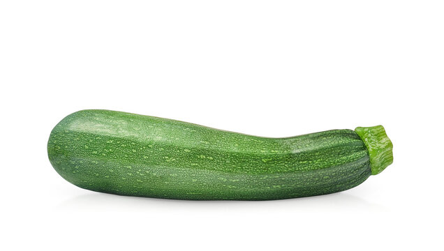 green zucchini isolated on a transparent background
