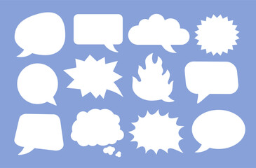 Obraz premium speech bubbles set text balloons cartoon comic expressions