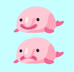 Blobfish Illustration Happy Sad Blob Fish Vector Image