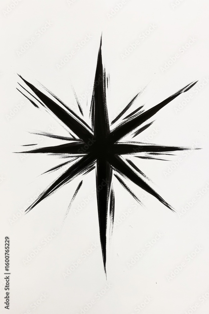 Poster this image showcases an abstract black starburst design on a white background, perfect for adding a 