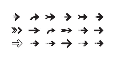 Stylish Arrow Icon Set Black Directional Arrows
